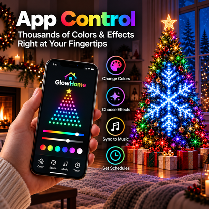 MerryGlow™ Smart RGBIC Christmas Tree Lights