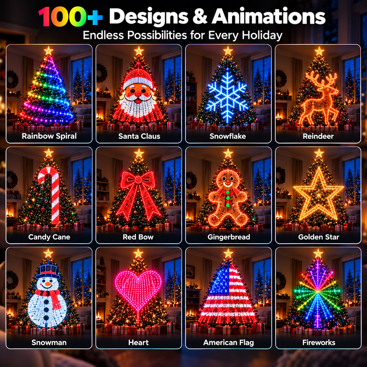MerryGlow™ Smart RGBIC Christmas Tree Lights