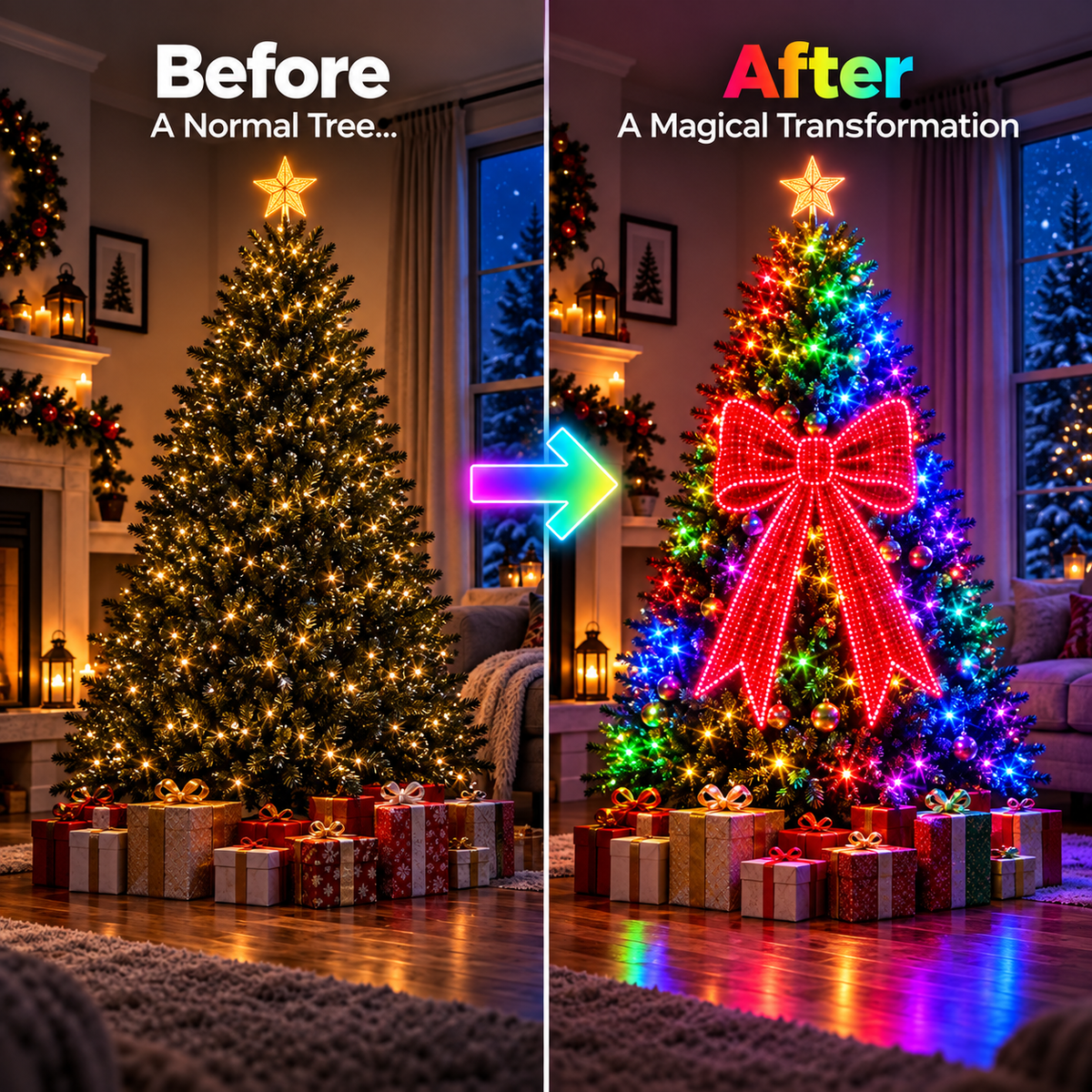 MerryGlow™ Smart RGBIC Christmas Tree Lights